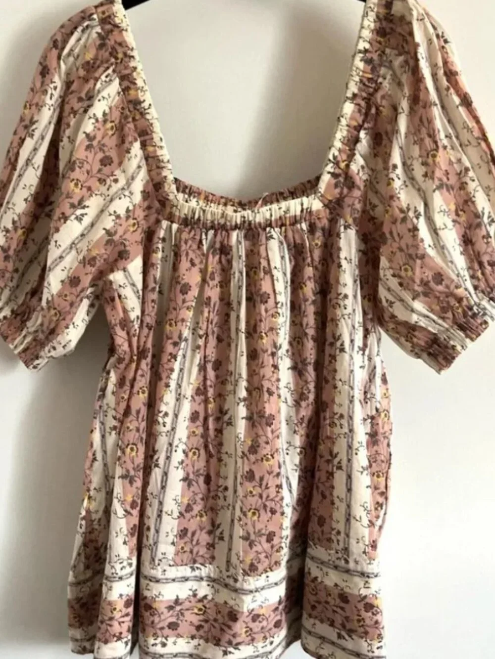 Free People 'Vintage Lover' Floral Print Short Sleeve Blouse Boho